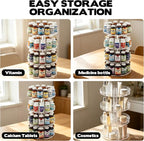 Medicine Bottle Organizer Shelf, 4-Tier Medicine Cabinet Organizer for Countertop and Bathroom Transparent Removable Organizer for Small Medication Bottles Small Vitamins Bottles - Image 7