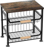 NiuYichee 3-layer Kitchen Fruit Storage Basket Snack Rack, Countertop & Desktop Pull-out Metal Basket with Handle, Organizers by NiuYichee