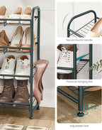 SONGMICS 4-Tier Stackable Metal Shoe Rack, Holds Up to 16 Pairs of Shoes | Shoe Organizer for Closet, Entryway, and Small Spaces, with Adjustable Slanted Shelves, Grey, DAVIAN Collection ULMR067G01 - Image 6