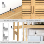 SONGMICS Bamboo Over The Toilet Storage Cabinet, Adjustable Inside Shelf - Image 4
