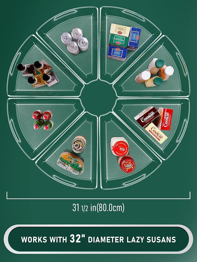 JEISSLIA Lazy Susan Cabinet Organizer Bins for 26"/ 28"/ 32" Diameter - Image 2