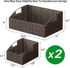 Pantry Baskets for Organizing, Wicker Basket Shelf Storage - Image 7