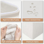 STORAGE MANIAC 2-Pack Large Laundry Hamper, 100L (26.4 Gal) Collapsible Laundry Basket with Bamboo Handles, Freestanding Waterproof Clothes Hamper for Laundry Room, Bedroom, Dorm, Towels, White - Image 5