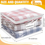 Plastic Storage Bags with Easy-Glide Zipper, Pack of 8, Durable Clear Vinyl Zippered Storage Bags for Clothes Sweaters Comforters Blankets Sheets Bedding (24 x 20 x 11 Inch, Transparent White) - Image 3