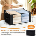 Fab totes 35L Closet Organizers, Foldable Under Bed Storage Containers | Storage Bags with Zippers,Window and Handles for Organizing Bedroom, Closet, Clothing,Organization with Handle - Image 2