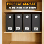 SpaceAid 4 Pack Bed Sheet Organizers and Storage, Foldable Sheet Organizer for Linen Closet, Sheets Set Folder Keeper with Window XL (Queen & King Size) Organizing Bedding Container, Black - Image 5