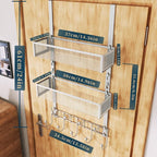 Consumest Over The Door Hooks Organizer - 3 Tier Door Hanger with 9 Coat Hooks & 2 Mesh Basket, Back Storage Organizer Hanging Towels for Bathroom, Bedroom, Silver - Image 8