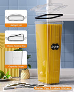 Airtight Food Storage Containers with Lids, 15 PCS Kitchen and Pantry Organization Canisters, BPA-Free, PVC-Free, Food-grade Plastic Leak-proof Jars for Cereal, Flour, Sugar, Extra 24 Labels & Marker - Image 3