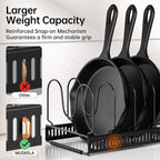 MUDEELA Expandable Pot Pan Lid Organizers inside Cabinet, 14 Divider-Black - Image 3