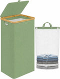 IEGrow Laundry Hamper with Lid,110L Laundry Basket with Mesh Bags,Green by iEGrow