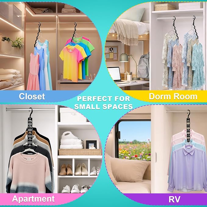Closet Organizers and Storage,Upgraded Organization and Storage Clothes Hanger,8 Pack College Dorm Room Essentials,Sturdy Closet Organizer Home Essentials Space Saving Hangers for Thick Clothe - Image 5