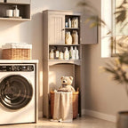 Bealife Over The Toilet Storage Cabinet with Open Shelf - Grey - Image 3