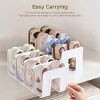 HBlife White Acrylic Kids Shoe Rack for Closet Organizers and Storage, Small Shoe Rack 4 Sections Toddler Baby Shoe Storage Organizer Stackable Shoe Shelf,Desk File Sorter Book Purse Organizer(2 Pack) - Image 5