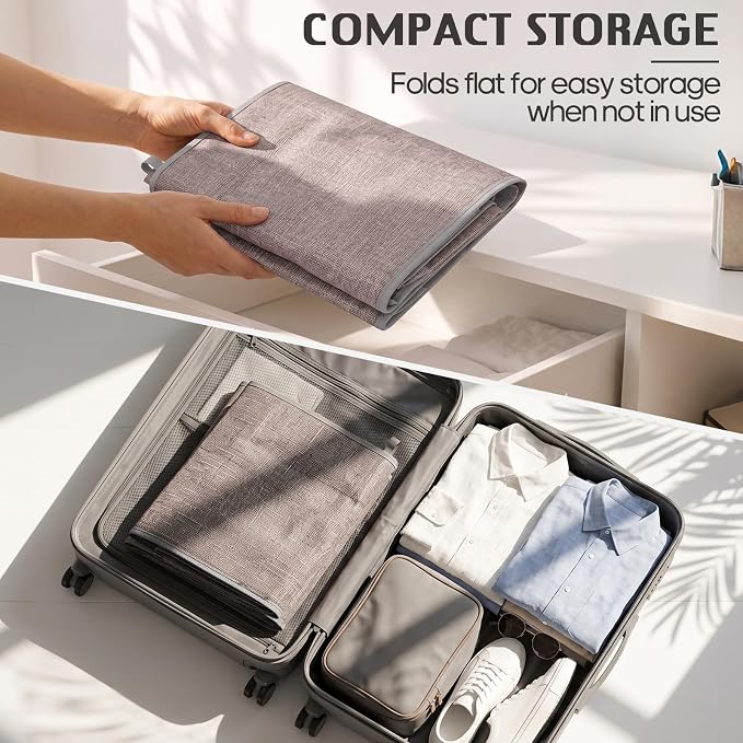 Hanging Closet Organizer 4-Shelf Wide Trapezoid, Heather Grey - Image 5