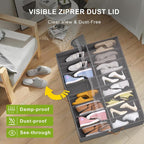 homyfort Shoe Organizer Under Bed, Fits 32 Pairs, Under bed Shoe Storage Boxes with Study Handles and Clear Cover, zapateras organizer for shoes, set of 2 - Image 8