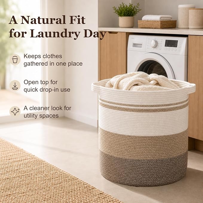 OIAHOMY 80L Laundry Basket Laundry Hamper Nursery Hamper Gradient Yellow - Image 5