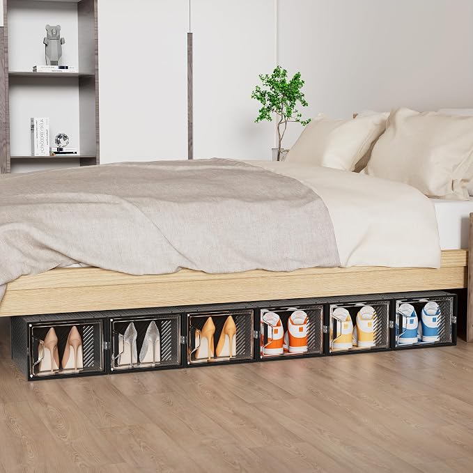 SIMPDIY XL Clear Shoe Storage Boxes, Stackable Shoe Organizer for Closet - Image 8