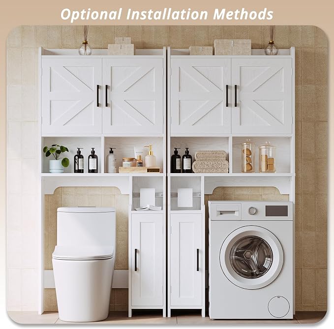 IRONCK 67 in Over The Toilet Storage Cabinet with Adjustable Shelves White - Image 2