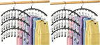Legging Organizer for Closet, Metal Yoga Pants Hangers 8 Pack w/10 Clips Holds 40 Leggings, Space Saving Hanging Closet Organizer w/Rubber Coated Closet Organizers and Storage, Black by Volnamal