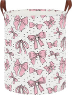 NTAOHAMPER Laundry Hamper,Laundry Basket,Baby Nursery Hamper,Waterproof Storage Bin,Clothes Organizer Basket,Room Decor(Hand-drawn Bowknot) by NTAOHAMPER