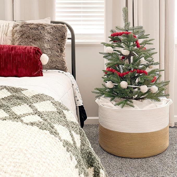INDRESSME XXXLarge Woven Rope Blanket Basket Living Room, 90L - Image 7
