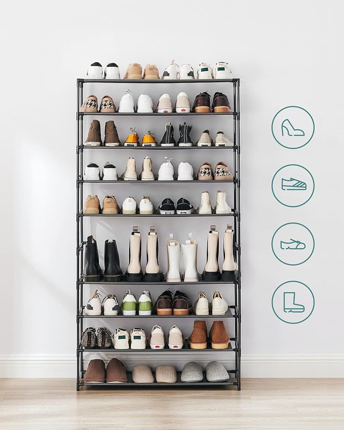 SONGMICS 10-Tier Shoe Rack, Space-Saving, Shoe Storage Organizer - Image 8