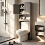 Bealife Over The Toilet Storage Cabinet with Open Shelf - Grey by Bealife