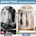 BALEINE 6PK Clear Garment Bags for Hanging Clothes, 40" Dress Suit Bag - Image 7