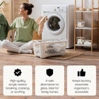 3 Pack Acrylic Laundry Room Organization Containers with Gold & Wood Knobs – Laundry Pods Container & Detergent Organizer Set | Clear Laundry Jars | Scoops & Customizable Labels | Storage Canisters - Image 6