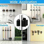 24 Pack Broom Holder Wall Mount, Tool Storage Mop Organizer, Shovel Rack Hooks For Garage Laundry Kitchen Garden Shovel Cleaning Supplies - Image 2