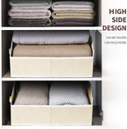 Homsorout Trapezoid Closet Shelf Organizer - Large Baskets for Organizing, Fabric Storage Box for Shelves, Cube Storage Bins for Clothes, Books, Blankets, 3 Pack, Beige - Image 6