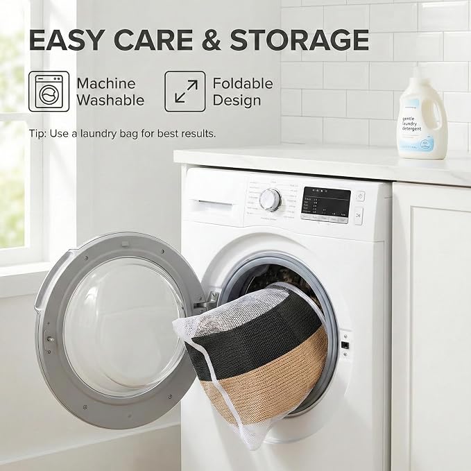 JMvicyroam 65L Extra Large Machine Washable Cotton Rope Blanket Basket - Image 5