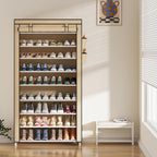 Laiensia 9-Tier Shoe Rack ，Space Saving Shoe Storage Organizer Non-Woven Cover Shoe Shelf Holds 36-45 Pairs for Bedroom, Hallway, Entryway, Beige - Image 7