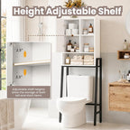 Over The Toilet Storage Cabinet,24" W Bathroom Organizer, White - Image 4