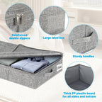 Under Bed Storage Container Bins 2 Pack, 4 Inch Thin Low Profile Underbed Clothes Storage Organizer for Dorm & Home, Use for Blanket and Toy Storage Box W/ Sturdy Bottom/Sides, Foldable Thick Fabric - Image 7
