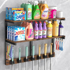 Housolution Wall Mount Broom Holder Hanger Laundry Room Storage Shelves by Housolution