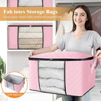 Fab totes 6 Pack Storage Bags for Clothes Blanket Storage Bins with Lids | Foldable Closet Organizers with Zippers,Window and Handles,Fabric Storage Bins for Sweater,Comforter,Bedding,Dorm essentials - Image 5