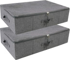 2pcs Rigid Underbed Zip Lid Storage Boxes, Clothes, Blankets Organizer Bins by iwillCREATEPRO