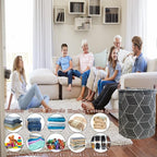 Waterproof Laundry Hamper Collapsible Laundry Basket Leather Handle Laundry Bag Large Clothes Storage Toy Organization for Bathroom Bedroom Laundryroom College Dorms (92-Satisfied laundry hampers) - Image 5