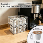 Prsildan Tea Bag Organizer K Cup Holder Drawer Coffee Pods Storage, 2 Pack - Image 4