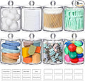 8 Pack Acrylic Qtip Holder Dispenser for Cotton Swabs, Balls, Floss Picks by AOZITA