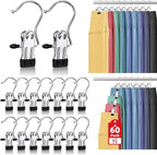 60 Pack Boot Hangers Clips for Closet, Heavy Duty Pants Hangers with Clips by Besslly