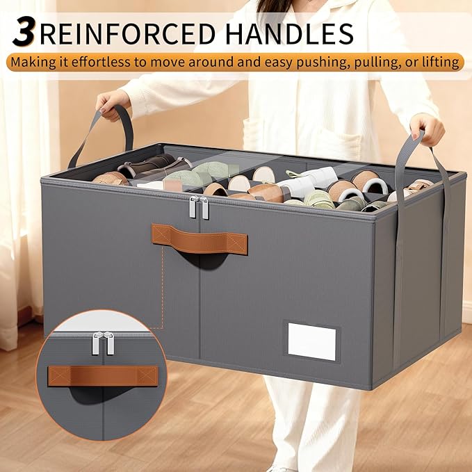 Shoe Organizer for Closet, Fits up to 40 Pairs, Gray, 2 Pack - Image 5
