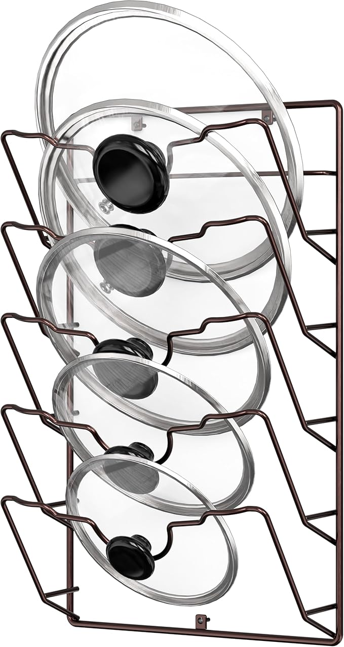 Simple Houseware Wall Door Mounted Pot Lid Rack Organizer, Bronze Finish by SimpleHouseware