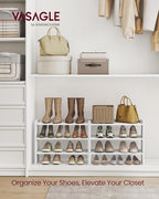 VASAGLE 3-Tier Shoe Rack for Closet, Stackable Shoe Organizer Shelf - Image 2