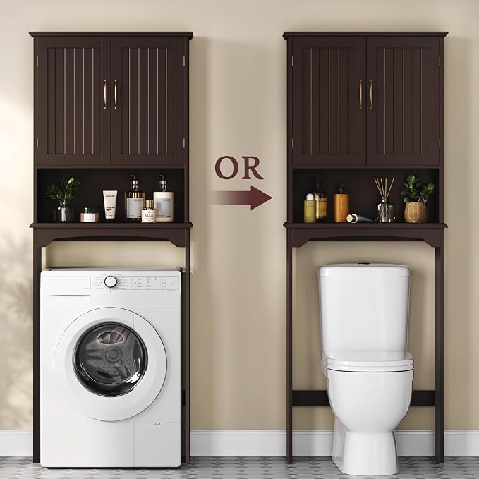 Topeakmart Over The Toilet Storage Cabinet, Bathroom Organizer, Espresso - Image 5