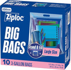 Ziploc Big Bags 3 Gallon Large, Reusable Large-Capacity Plastic Storage Bags, 10 count by Unknown