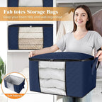 Fab totes 6 Pack Storage Bags for Clothes Blanket Storage Bins with Lids | Foldable Closet Organizers with Zippers,Window and Handles,Fabric Storage Bins for Sweater,Comforter,Bedding,Dorm essentials - Image 5