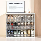 Shoe Slots Organizer，20 Pack Clear Shoe Stackers for a Pair of Shoes,Adjustable Shoe Rack with Three Levels，Shoe Storage Shoe Space Saver - Image 2