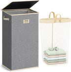 SOLEDI 100L Laundry Hamper with Lid, Large Collapsible Laundry Basket by SOLEDI